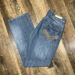 FUSAI YTK‎ Straight Leg Jeans Mens Sz 32/32 Medium Wash Denim 1997